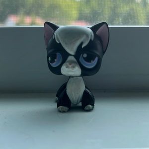 Lps black long haired cat